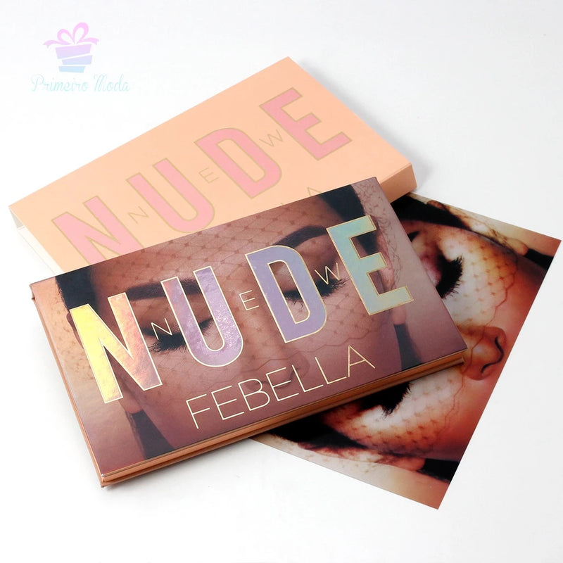 Paleta de sombras Febella New Nude/ Cores Nude de alta pigmentação PSO30318