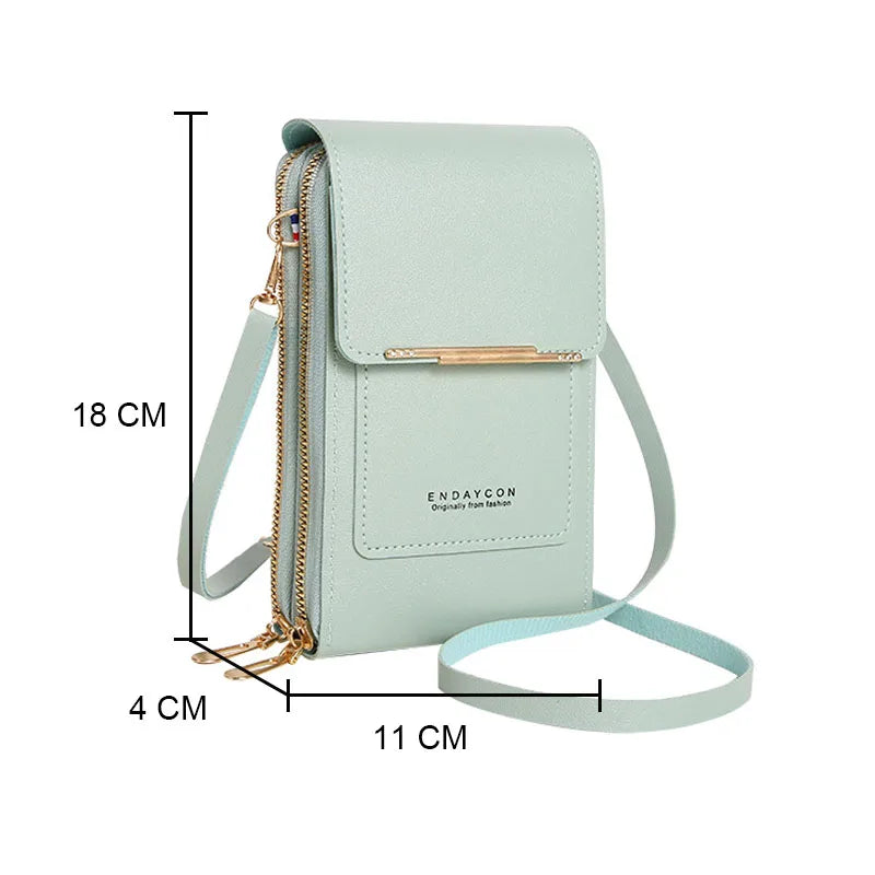 Bolsa Feminina Tela Sensível Ao Toque Celular Bolsa De Ombro Bolsa Feminina Barato Pequena Carteira De Couro Macio Crossbody сумка