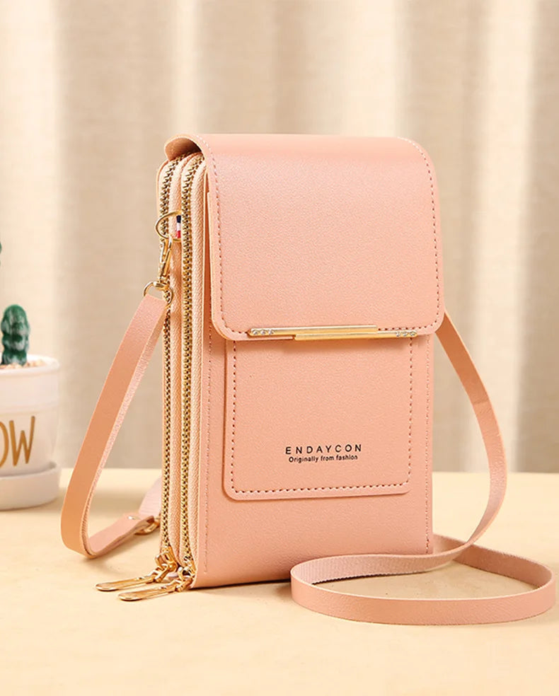 Bolsa Feminina Tela Sensível Ao Toque Celular Bolsa De Ombro Bolsa Feminina Barato Pequena Carteira De Couro Macio Crossbody сумка