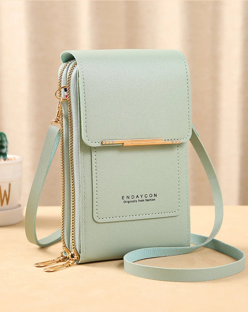 Bolsa Feminina Tela Sensível Ao Toque Celular Bolsa De Ombro Bolsa Feminina Barato Pequena Carteira De Couro Macio Crossbody сумка