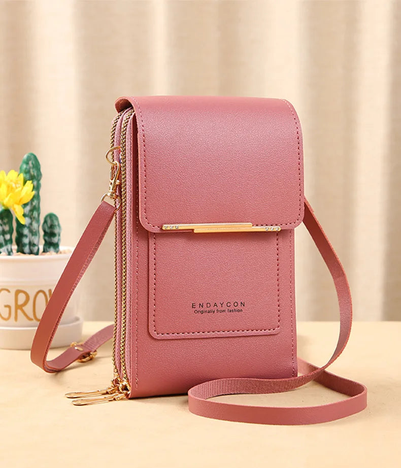 Bolsa Feminina Tela Sensível Ao Toque Celular Bolsa De Ombro Bolsa Feminina Barato Pequena Carteira De Couro Macio Crossbody сумка