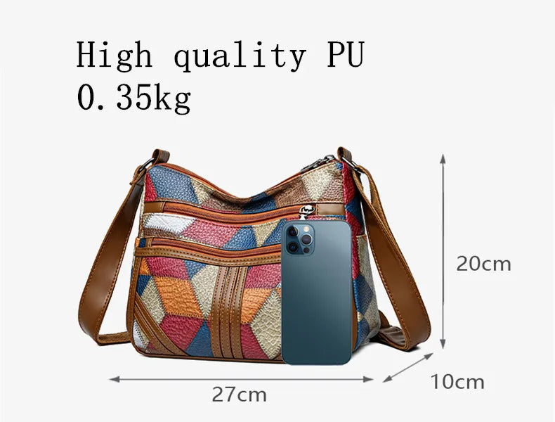 Bolsa tiracolo monocromática feminina, grande capacidade, bolsa de luxo, bolsa de ombro feminina, bolsa casual para viagem, bolsa Hobos vintage, nova