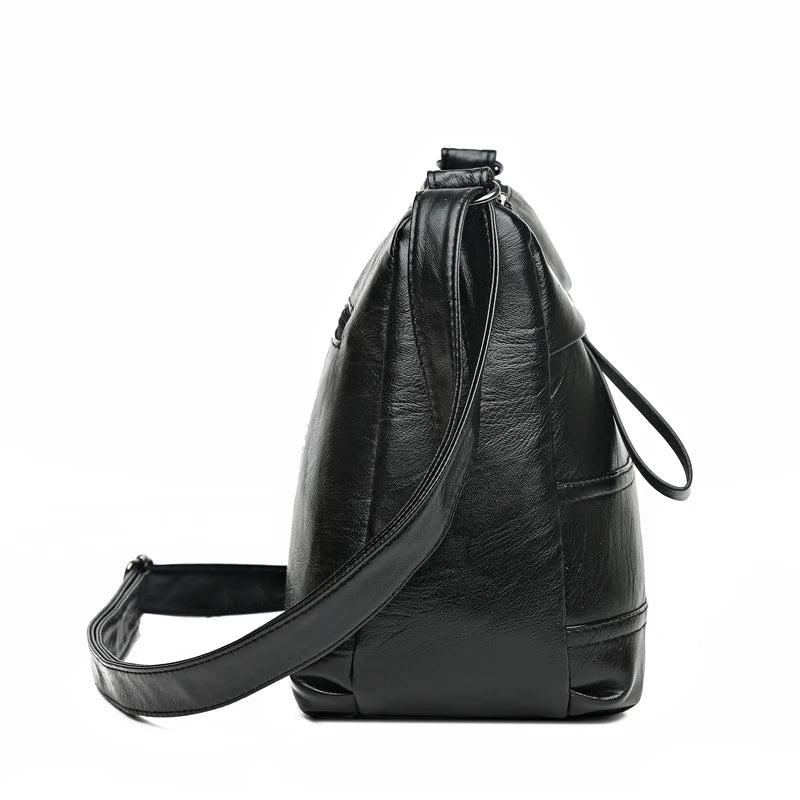 Elegante bolsa de couro feminina, bolsa de compras com um ombro, grão de carneiro, linda senhora crossbody, nova moda, 2024