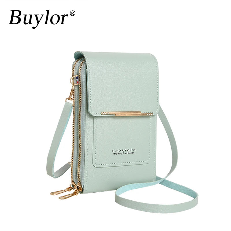 Bolsa Feminina Tela Sensível Ao Toque Celular Bolsa De Ombro Bolsa Feminina Barato Pequena Carteira De Couro Macio Crossbody сумка