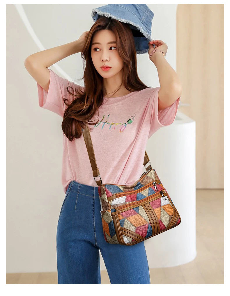 Bolsa tiracolo monocromática feminina, grande capacidade, bolsa de luxo, bolsa de ombro feminina, bolsa casual para viagem, bolsa Hobos vintage, nova