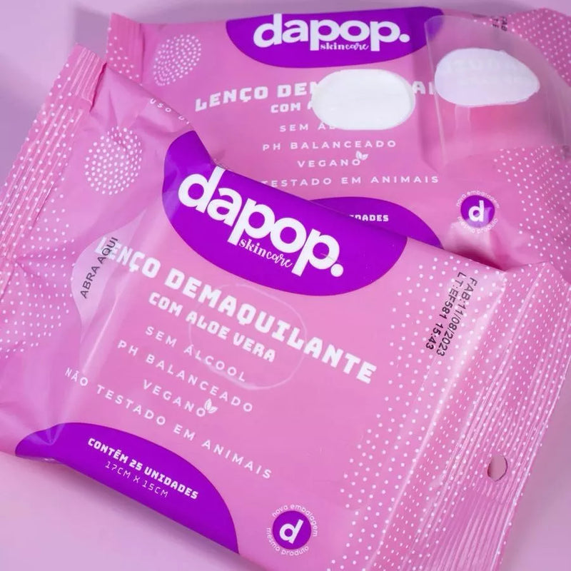 Lenço Demaquilante Dapop Detox: Limpeza Profunda e Pele Renovada