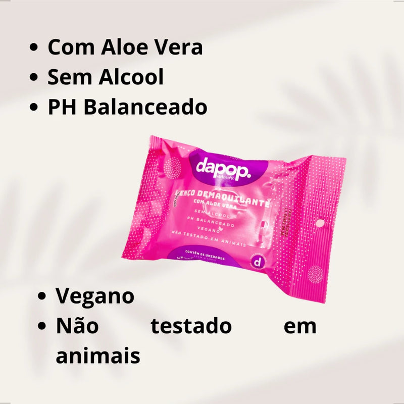 Lenço Demaquilante Dapop Detox: Limpeza Profunda e Pele Renovada